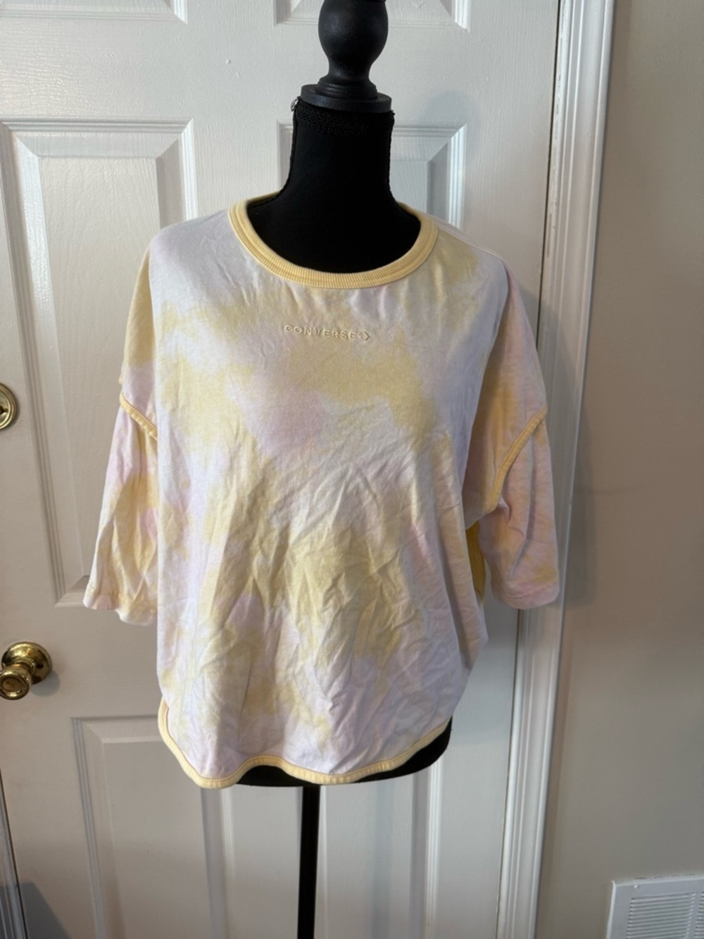 Converse Pastel Yellow & Lavender Tie-Dye Short Sleeve Tee